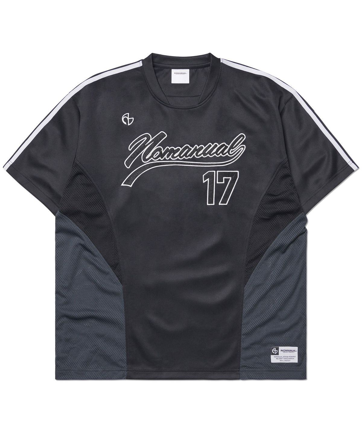노매뉴얼(NOMANUAL) SWEEP BASEBALL JERSEY - CHARCOAL