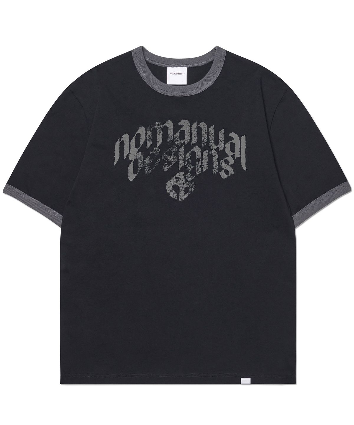 노매뉴얼(NOMANUAL) N.D RINGER T-SHIRT - BLACK