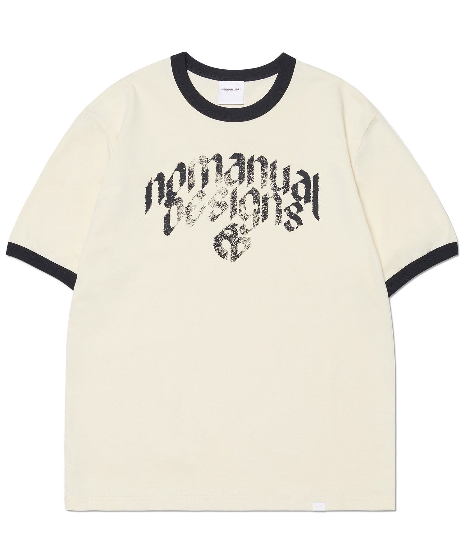 MUSINSA公式 | NOMANUAL N.D RINGER T-SHIRT - CREAM