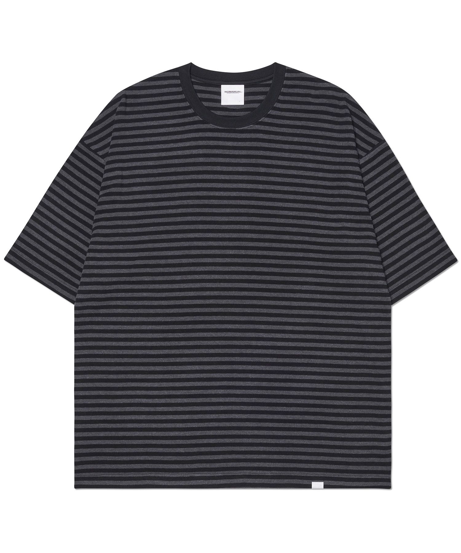 MUSINSA公式 | NOMANUAL NM BORDER T-SHIRT - BLACK