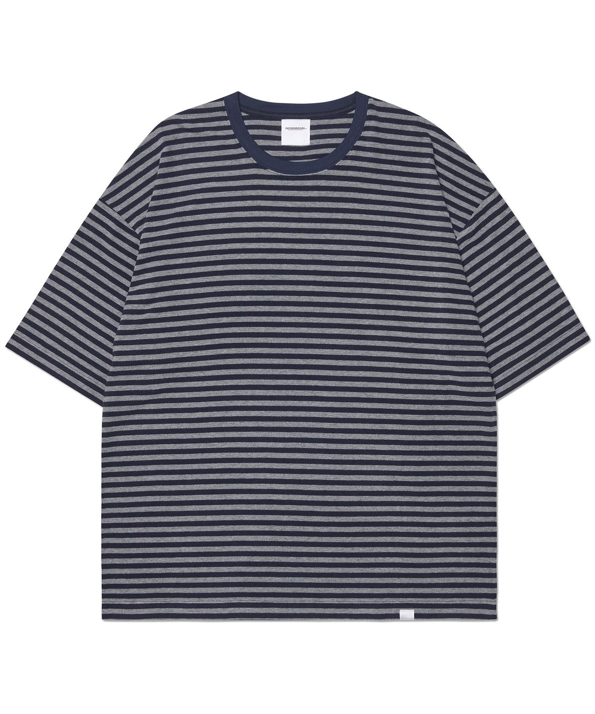 노매뉴얼(NOMANUAL) NM BORDER T-SHIRT - DARK NAVY