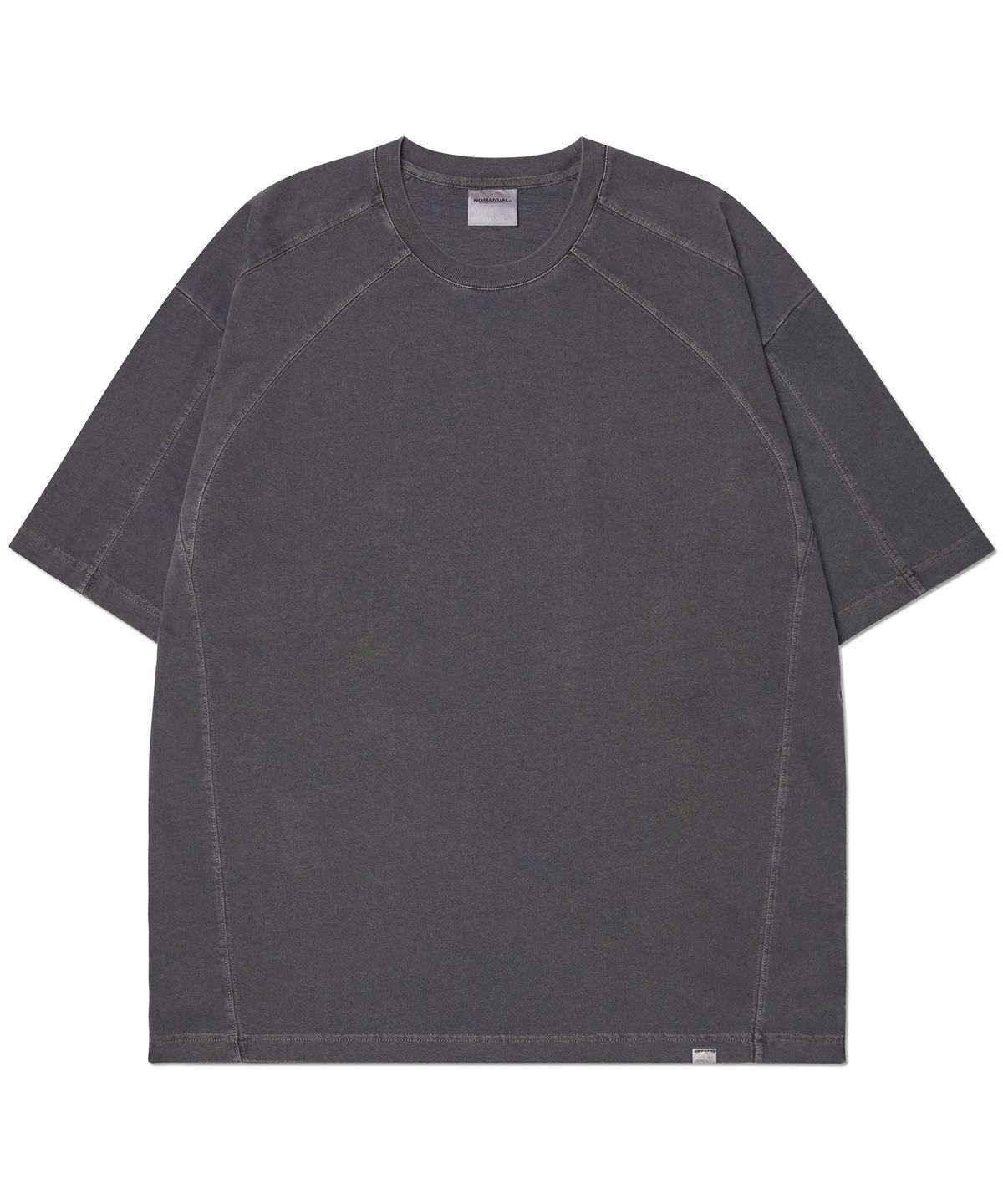 노매뉴얼(NOMANUAL) MOLTING T-SHIRT - CHARCOAL