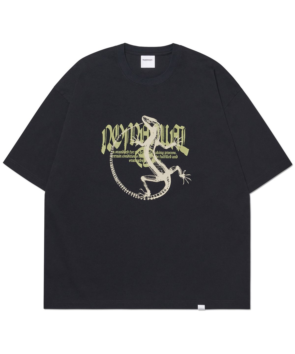노매뉴얼(NOMANUAL) LIZARD T-SHIRT - BLACK