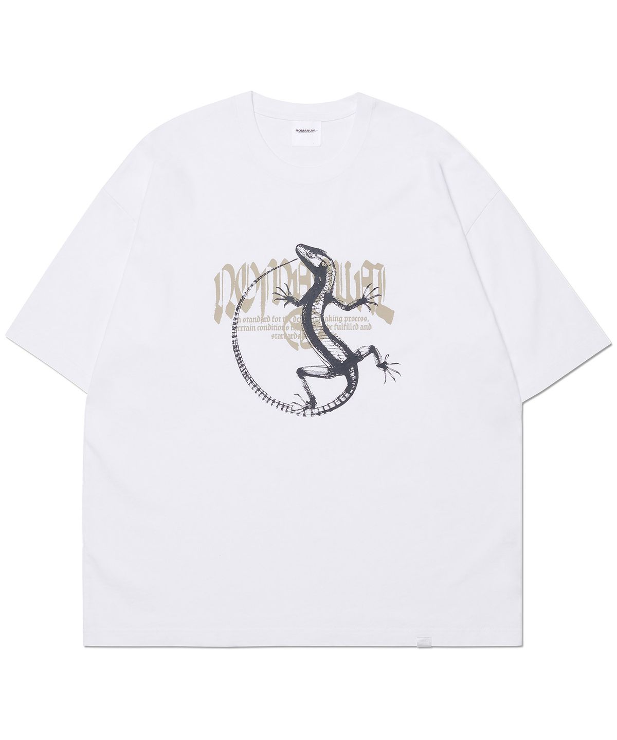 노매뉴얼(NOMANUAL) LIZARD T-SHIRT - WHITE