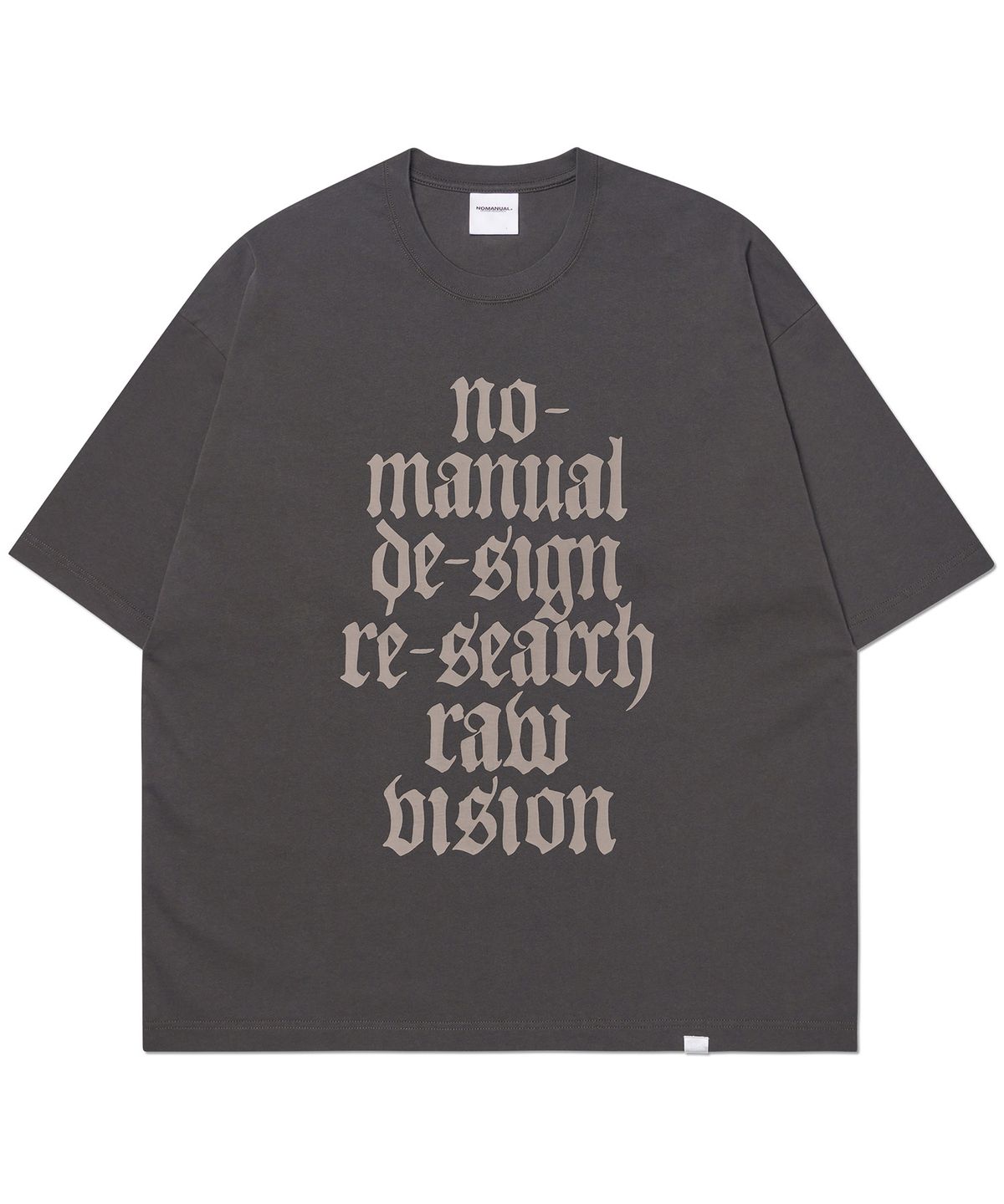 노매뉴얼(NOMANUAL) RAW VISION T-SHIRT - CHARCOAL