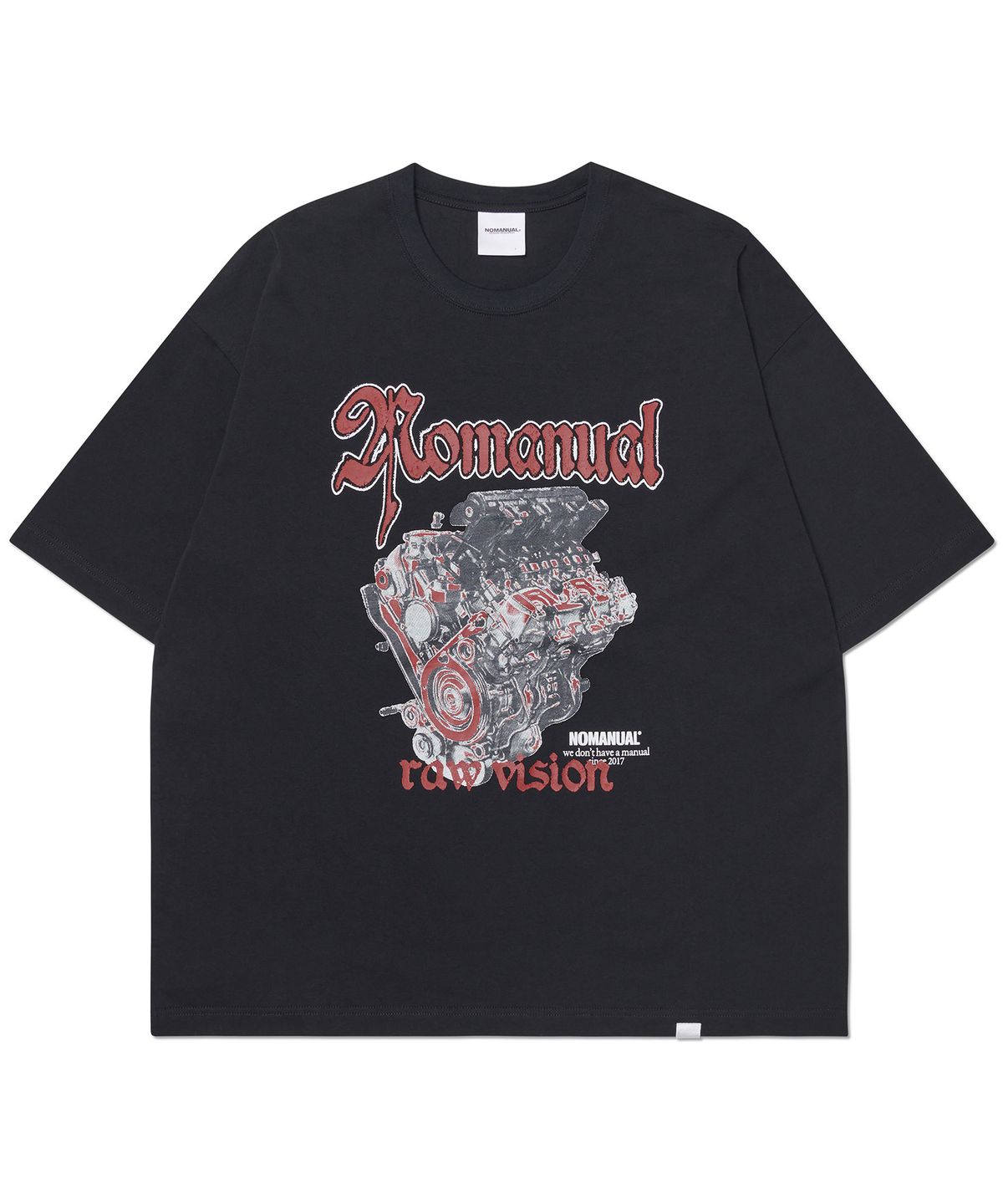 노매뉴얼(NOMANUAL) NM ENGINE T-SHIRT - BLACK