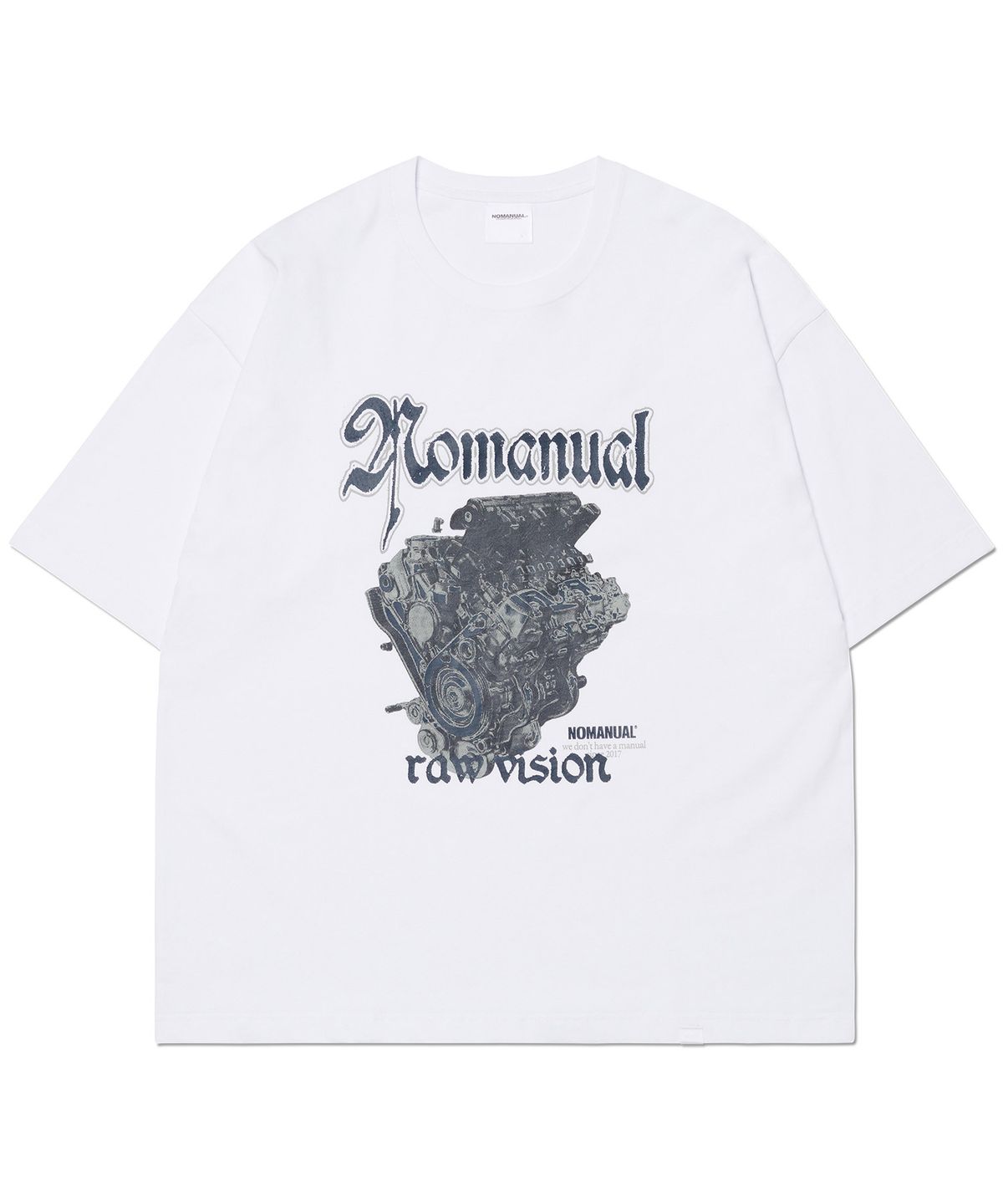 노매뉴얼(NOMANUAL) NM ENGINE T-SHIRT - WHITE