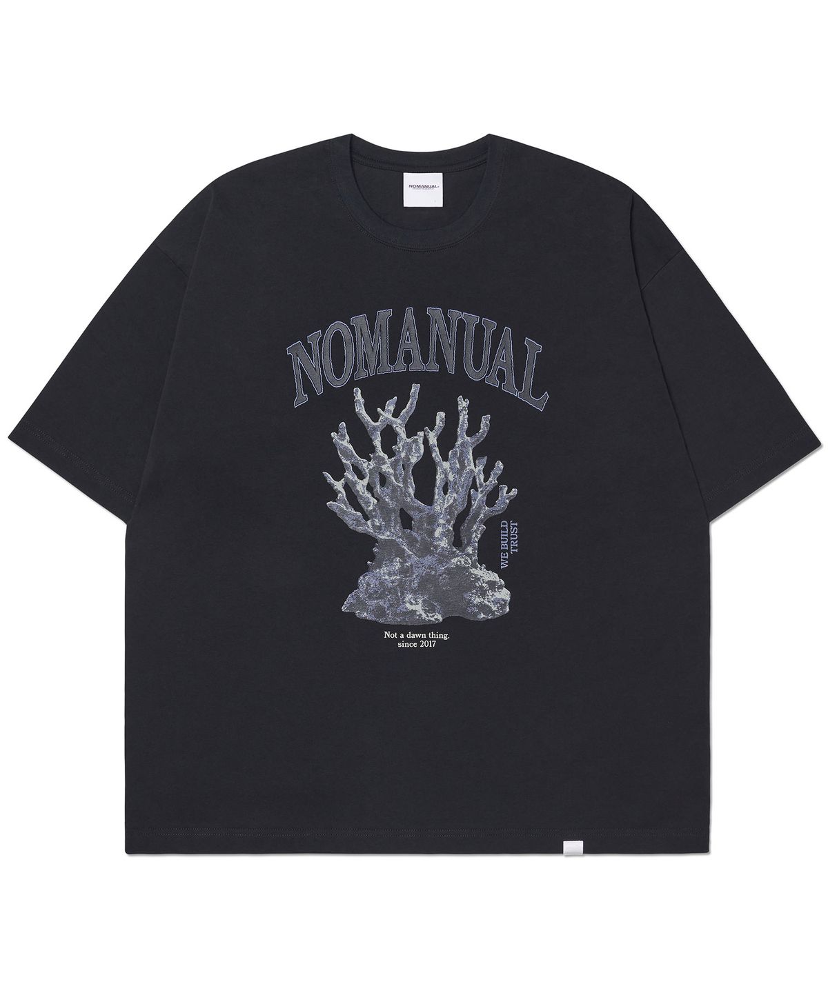 노매뉴얼(NOMANUAL) METAL CORAL REEF T-SHIRT - BLACK