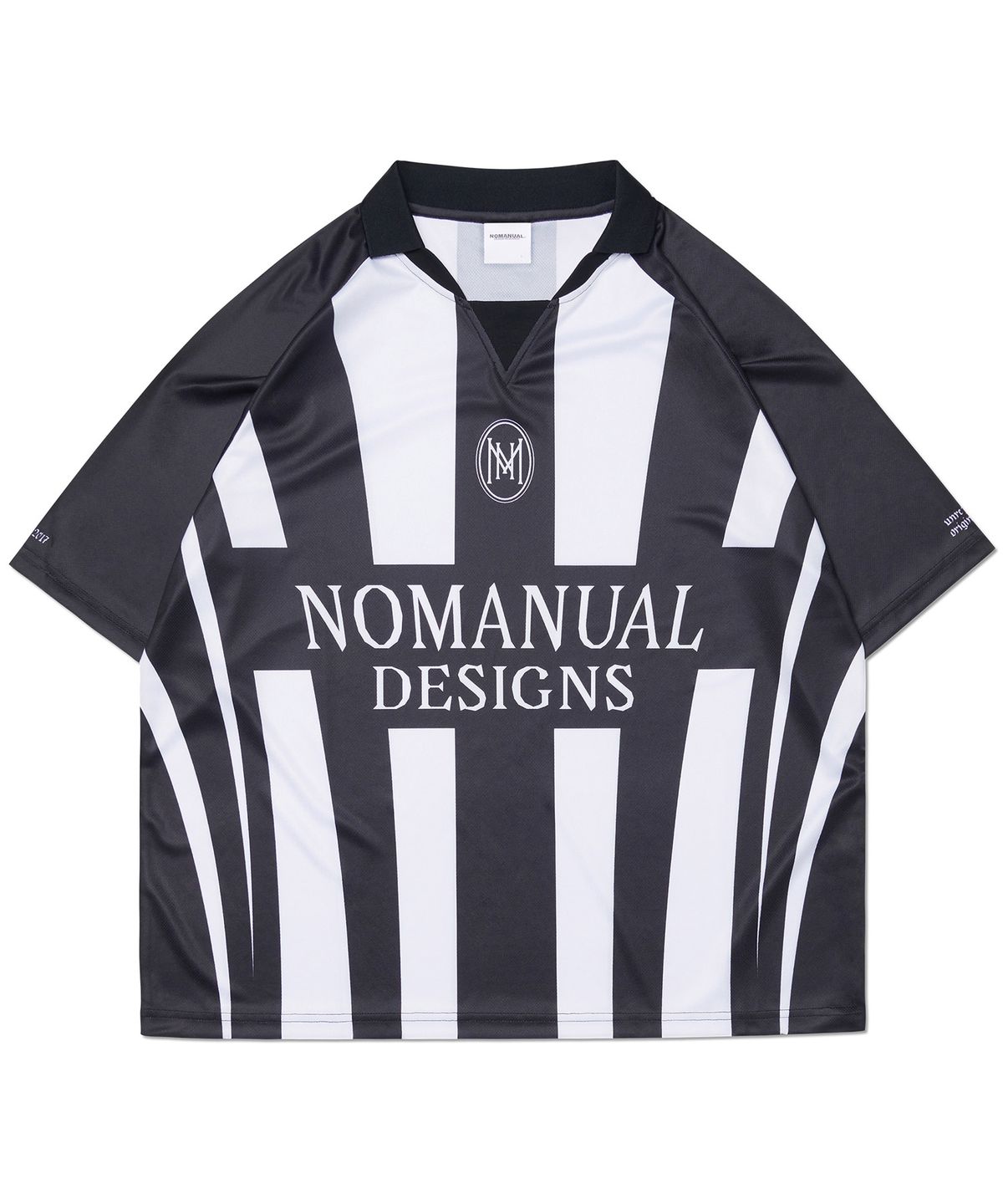 노매뉴얼(NOMANUAL) STRIPE FOOTBALL SHIRT - WHITE