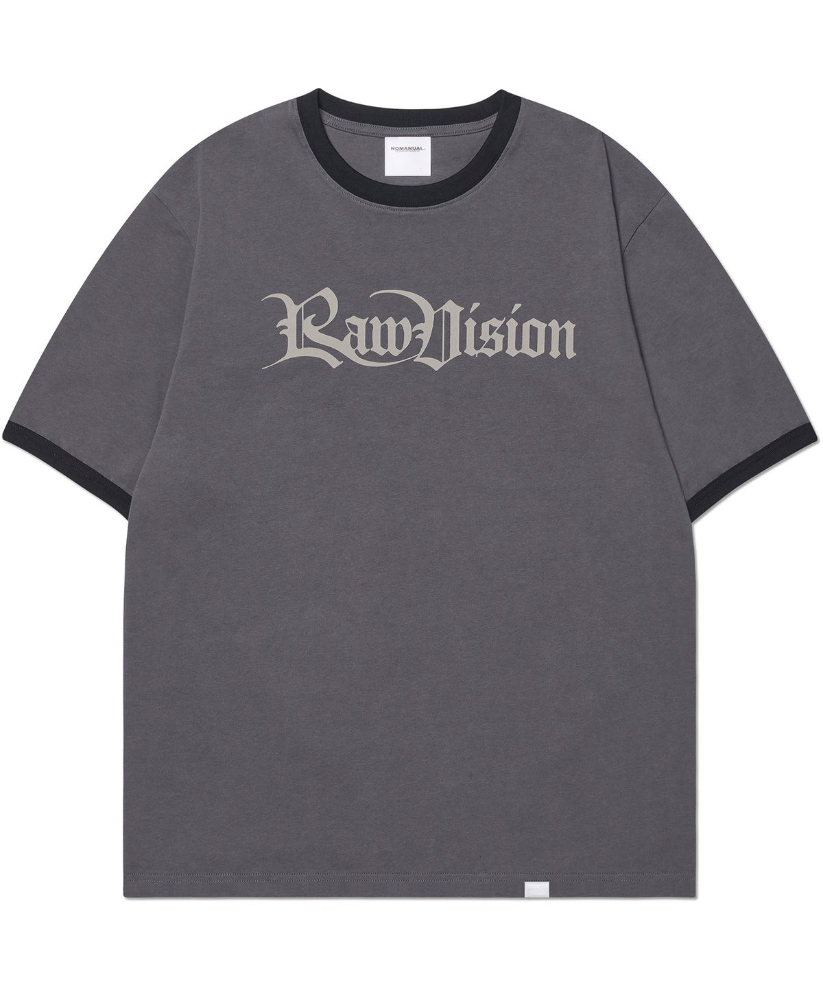 노매뉴얼(NOMANUAL) RAW VISION RINGER T-SHIRT - CHARCOAL