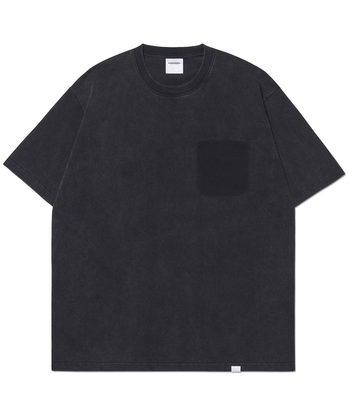 노매뉴얼(NOMANUAL) DETACHED POCKET T-SHIRT - WASHED BLACK