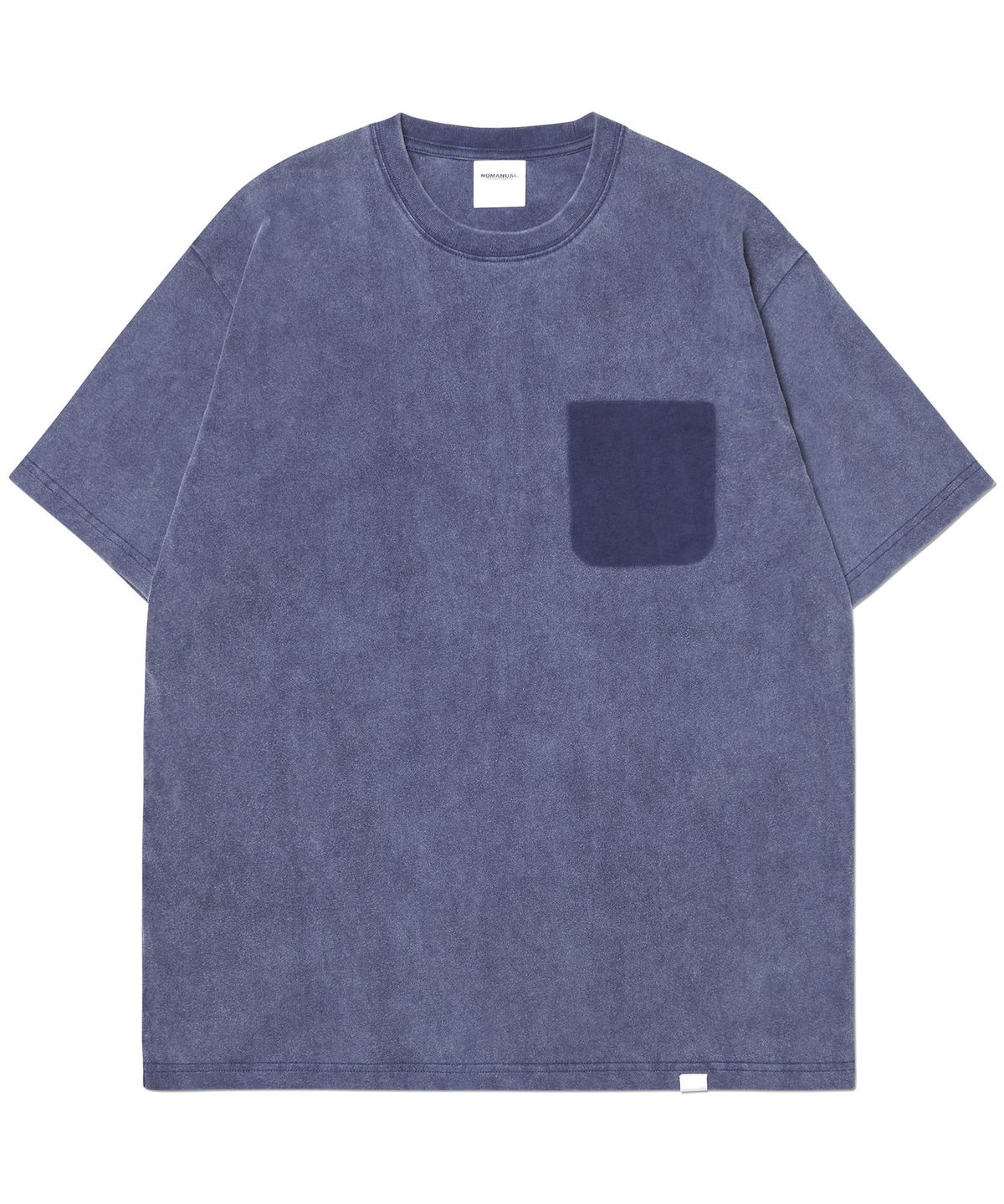 노매뉴얼(NOMANUAL) DETACHED POCKET T-SHIRT - WASHED BLUE