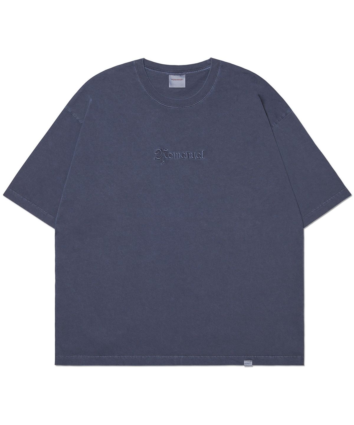 노매뉴얼(NOMANUAL) EMBROIDERED LOGO T-SHIRT - WASHED NAVY