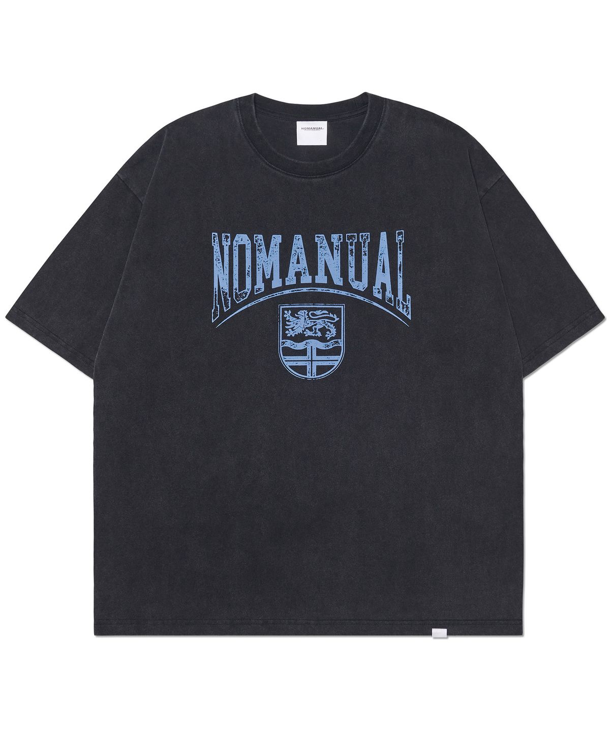 노매뉴얼(NOMANUAL) EMBLEM WASHED T-SHIRT - WASHED BLACK