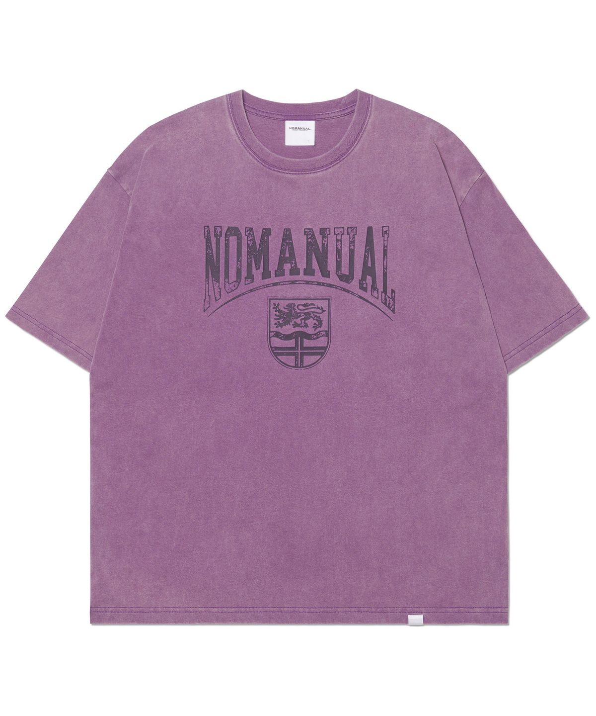 노매뉴얼(NOMANUAL) EMBLEM WASHED T-SHIRT - WASHED PURPLE