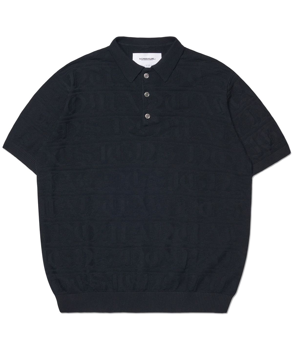 노매뉴얼(NOMANUAL) JACQUARD POLO SHIRT - BLACK