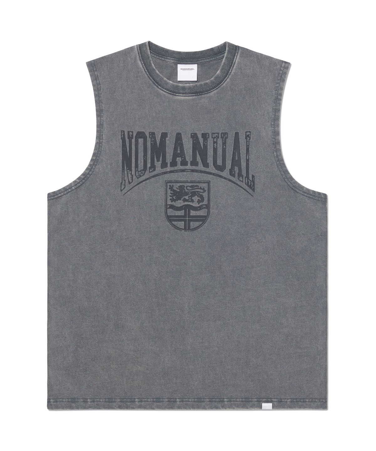 노매뉴얼(NOMANUAL) EMBLEM WASHED SLEEVELESS TEE - WASHED GRAY