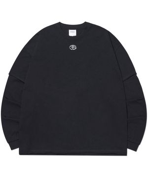 ABRASION LAYERED LONG SLEEVE TEE - BLACK