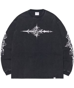 S.G WASHED LONG SLEEVE TEE - WASHED BLACK