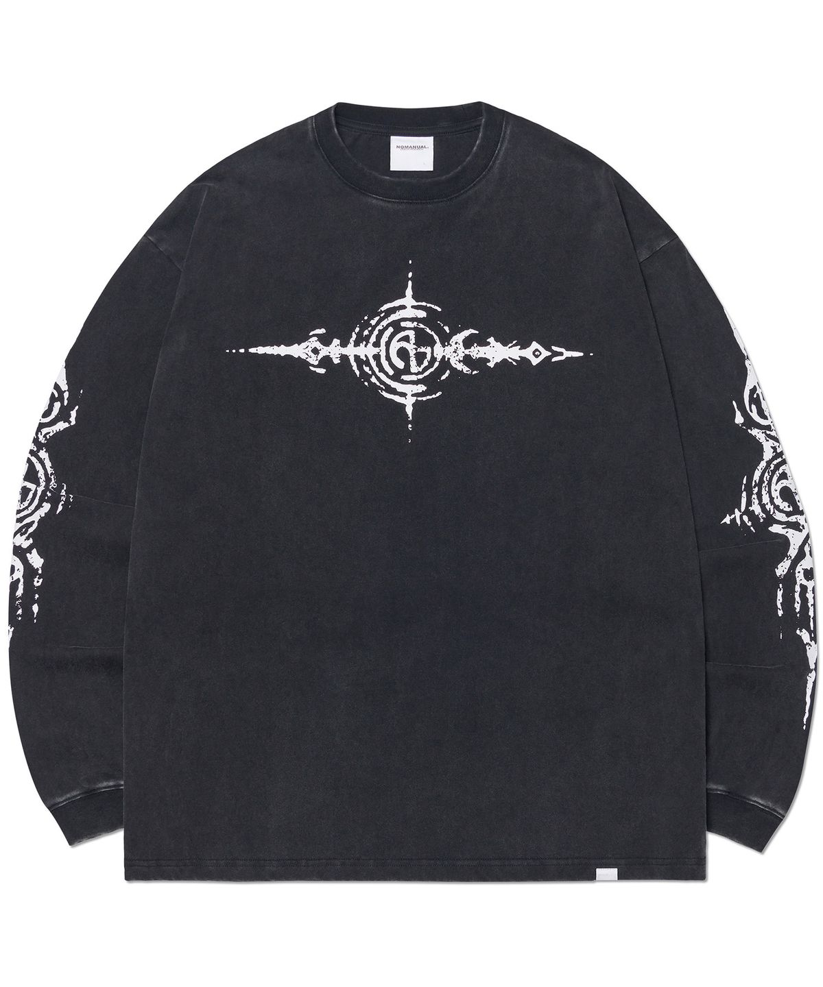 노매뉴얼(NOMANUAL) S.G WASHED LONG SLEEVE TEE - WASHED BLACK