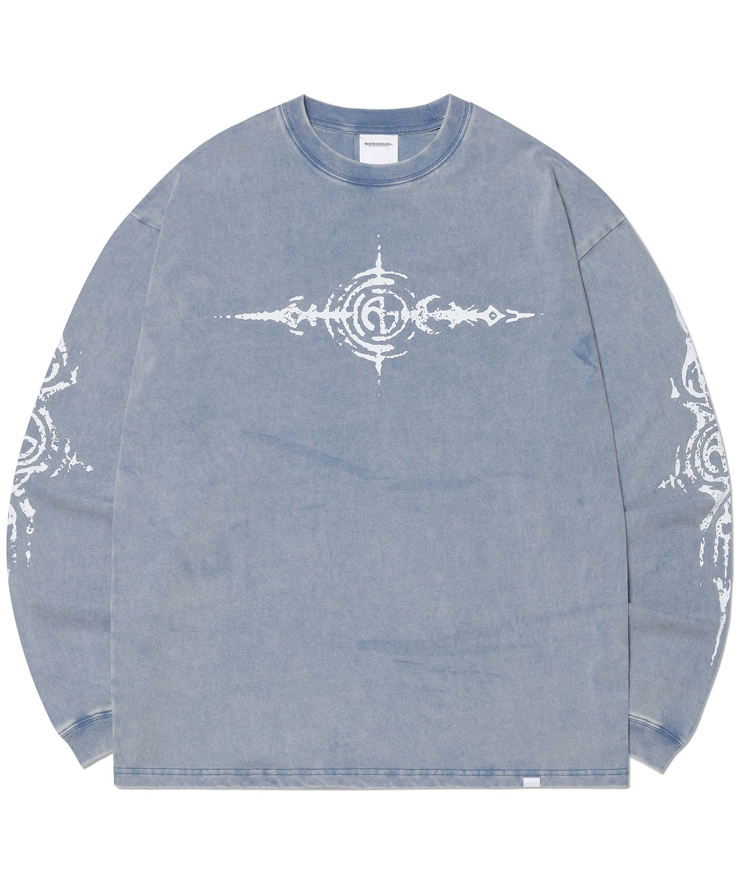 【NOMANUAL】25ss S.G WASHED LONG SLEEVE TEE MUSINSA | NOMANUAL S.G WASHED LONG SLEEVE TEE - WASHED BLUE