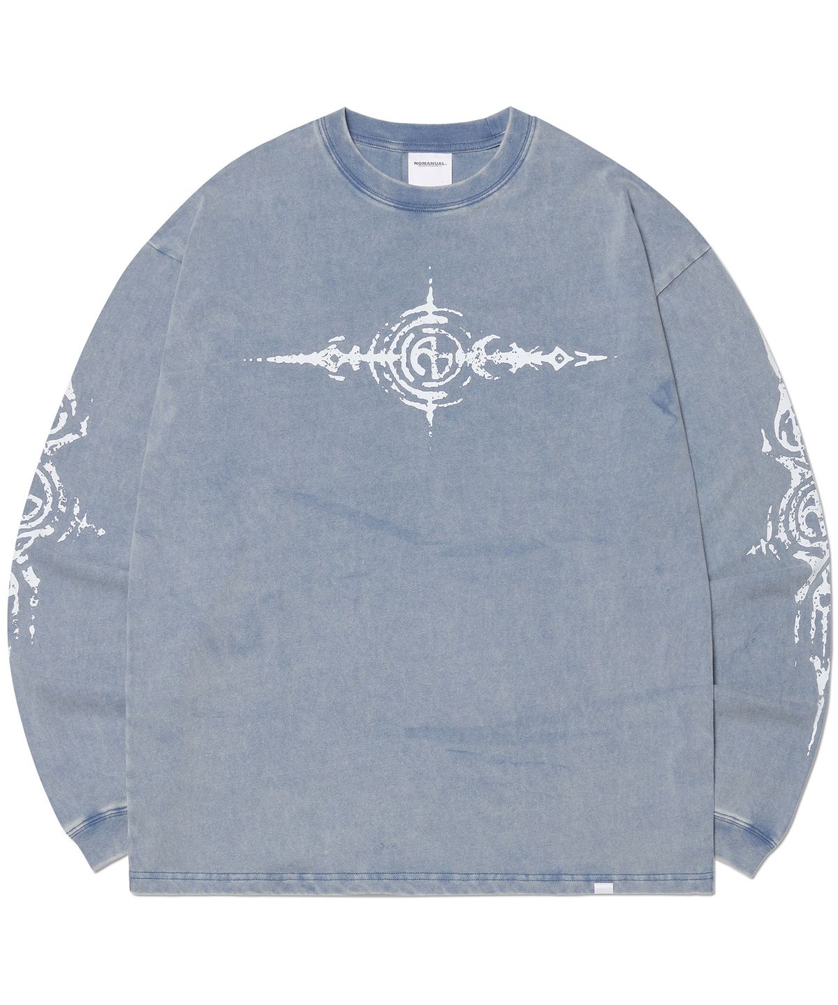 노매뉴얼(NOMANUAL) S.G WASHED LONG SLEEVE TEE - WASHED BLUE
