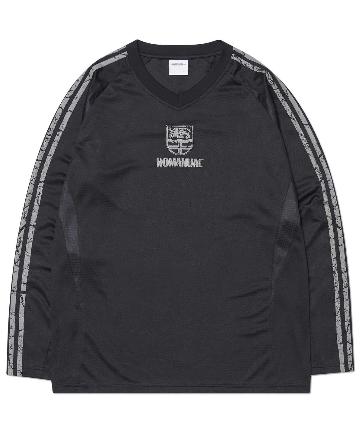 노매뉴얼(NOMANUAL) CRACKED LINE LONG SLEEVE UNIFORM - BLACK