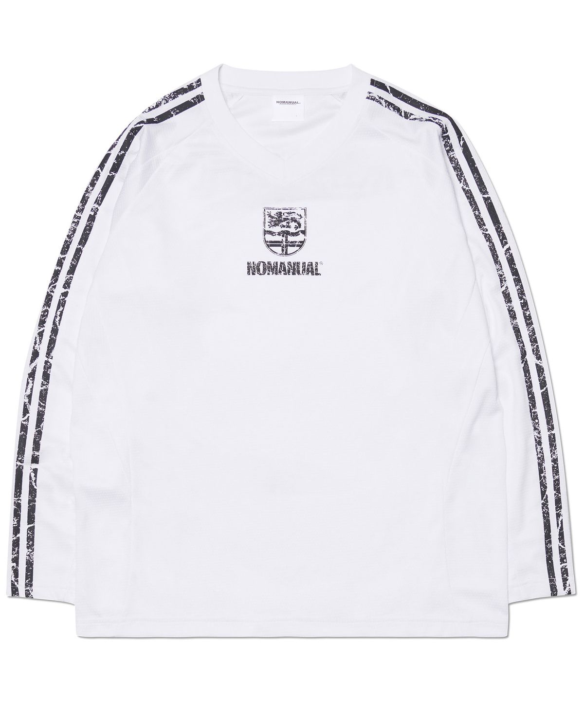 노매뉴얼(NOMANUAL) CRACKED LINE LONG SLEEVE UNIFORM - WHITE
