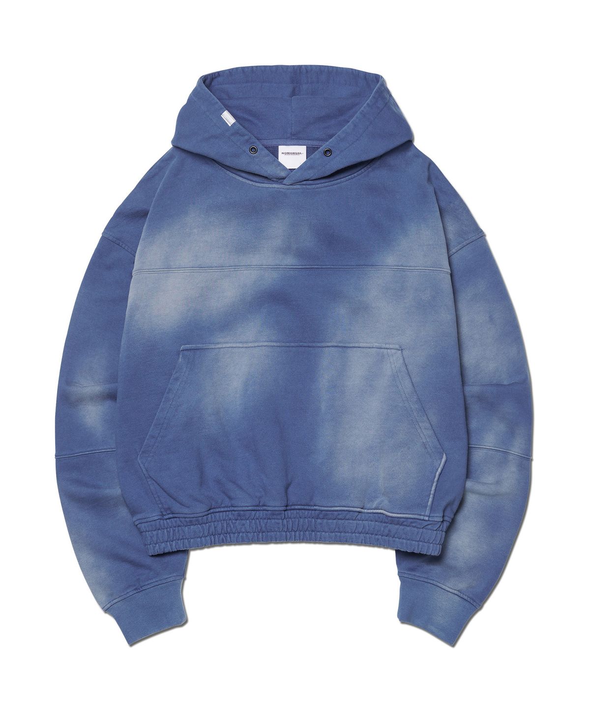 노매뉴얼(NOMANUAL) STAIN WASHED HOODIE - WASHED BLUE