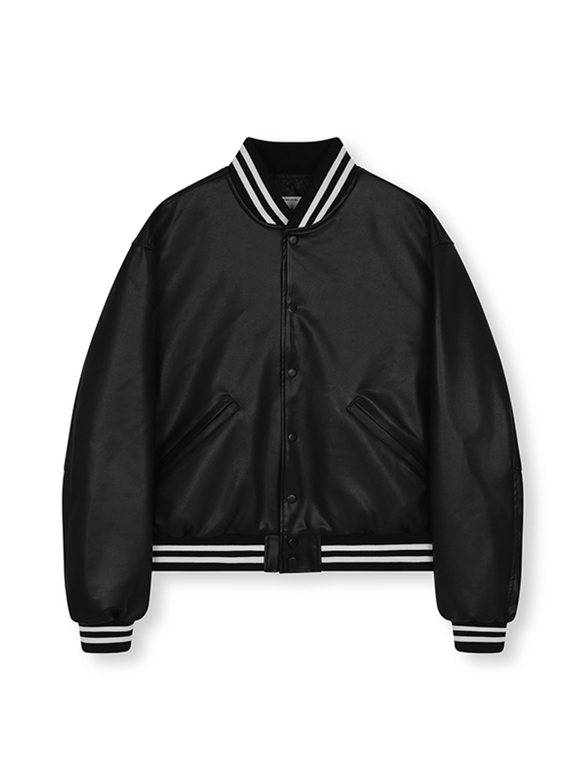 비바스튜디오(VIVASTUDIO) BARRIO LEATHER STADIUM JACKET [BLACK]