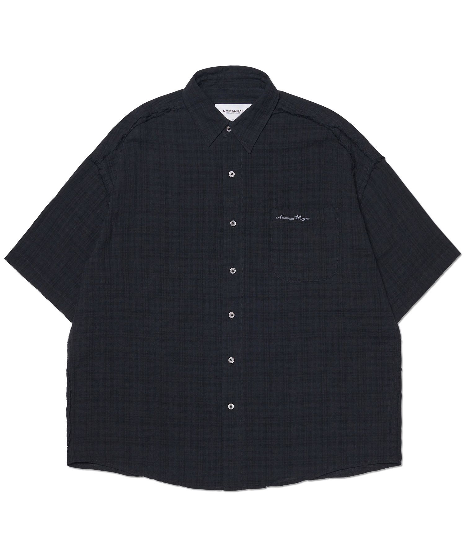シャツ NOMANUAL RAW EDGE H.S SHIRT 5FT1027 MUSINSA | NOMANUAL RAW EDGE H.S SHIRT - BLACK