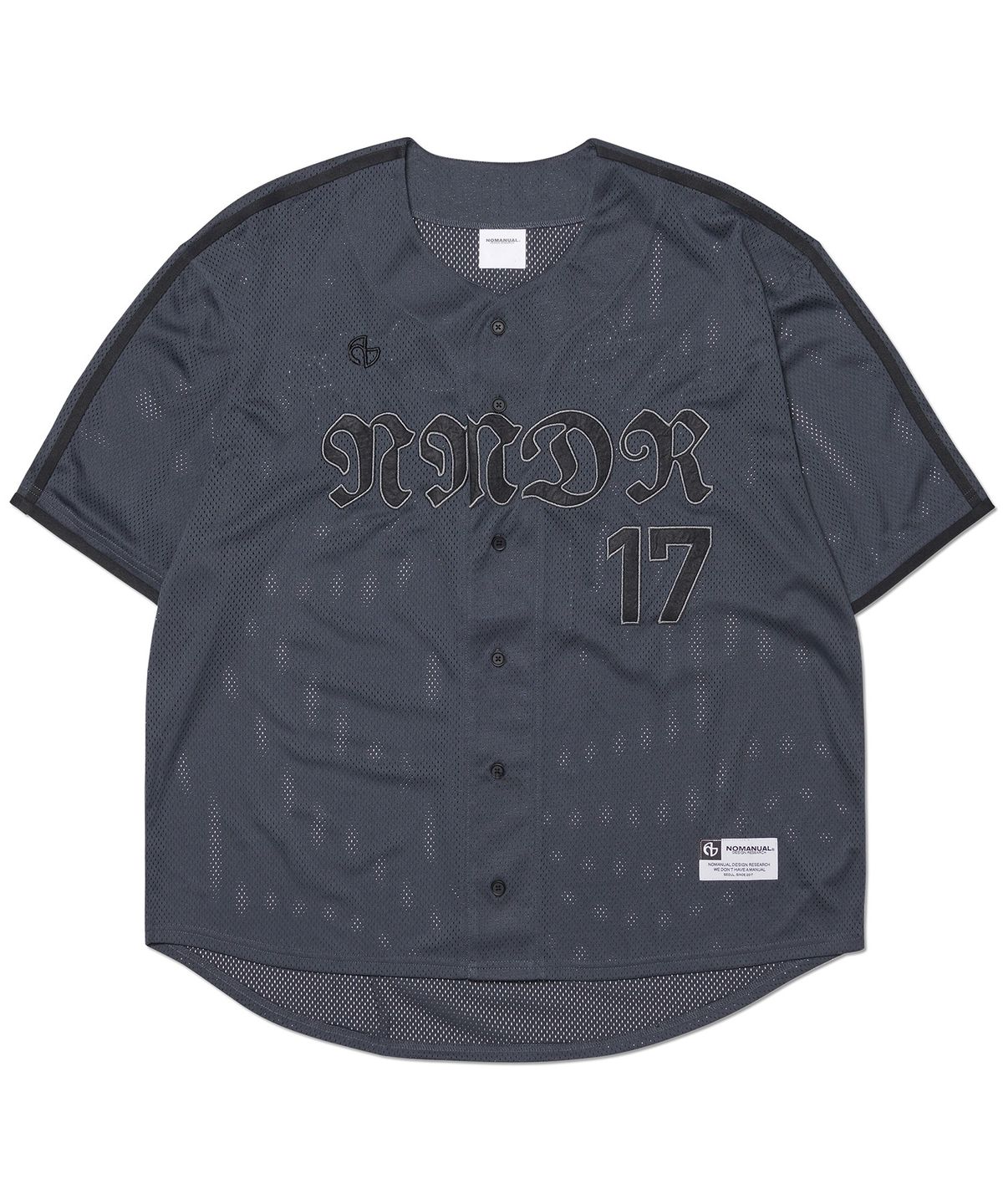 노매뉴얼(NOMANUAL) SMOKE BALL MESH JERSEY - CHARCOAL