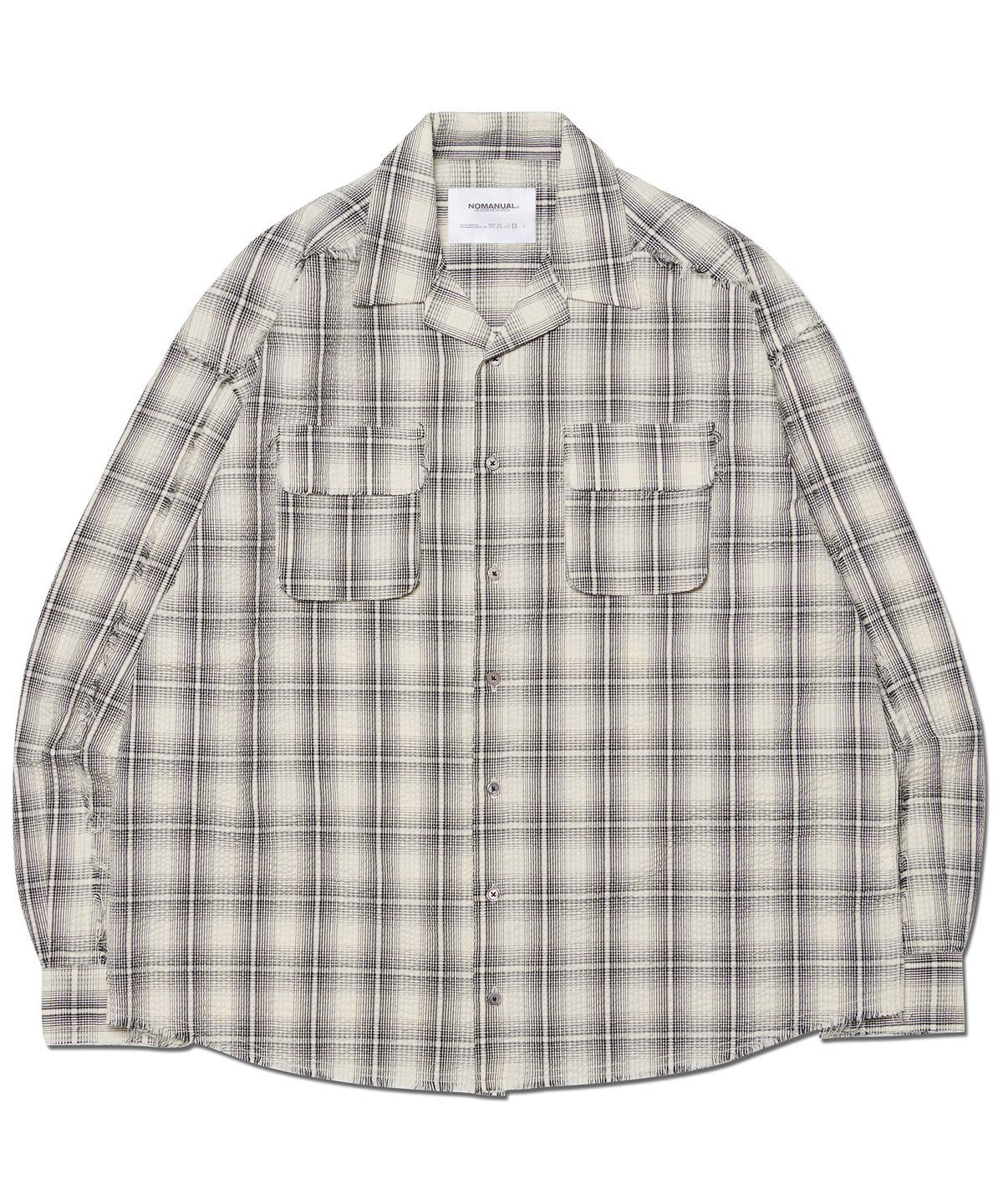 노매뉴얼(NOMANUAL) SEERSUCKER CHECK SHIRTS - IVORY