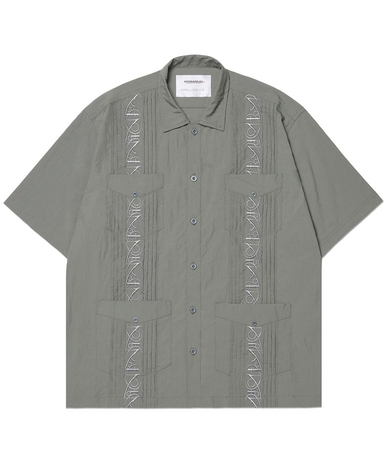 NM GUAYABERA HALF SLEEVE SHIRT - KHAKI GRAY