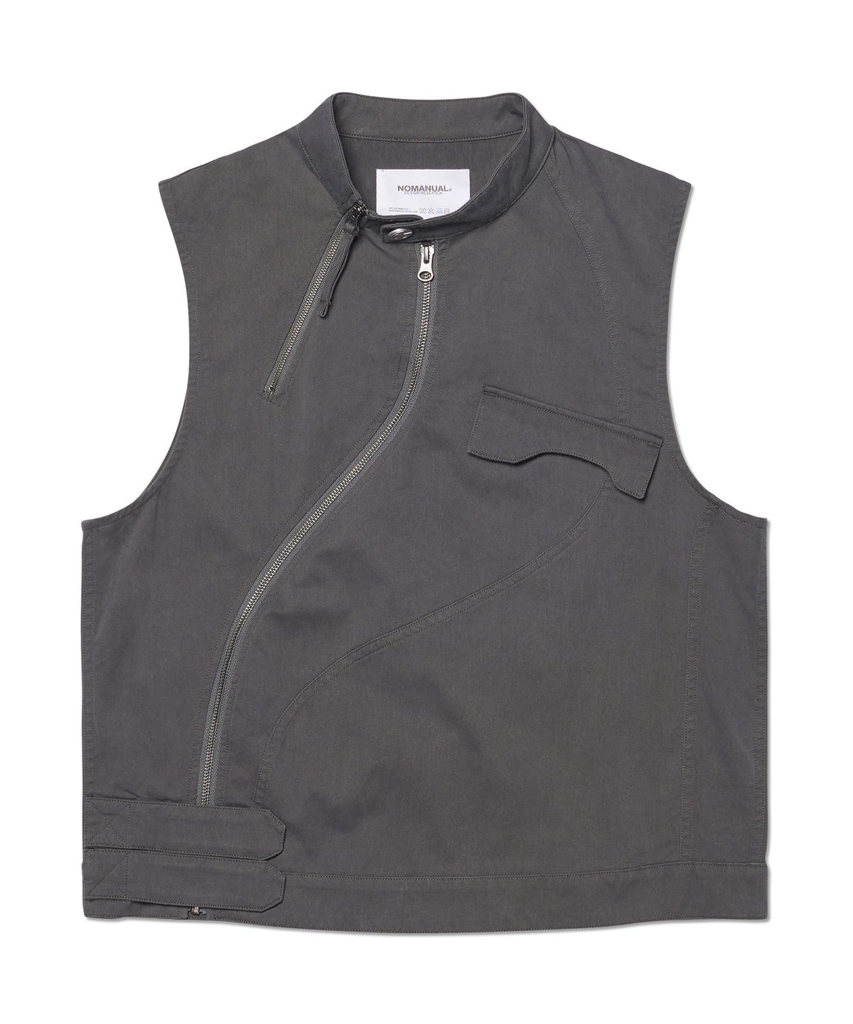 노매뉴얼(NOMANUAL) CURVED VEST - WASHED GRAY