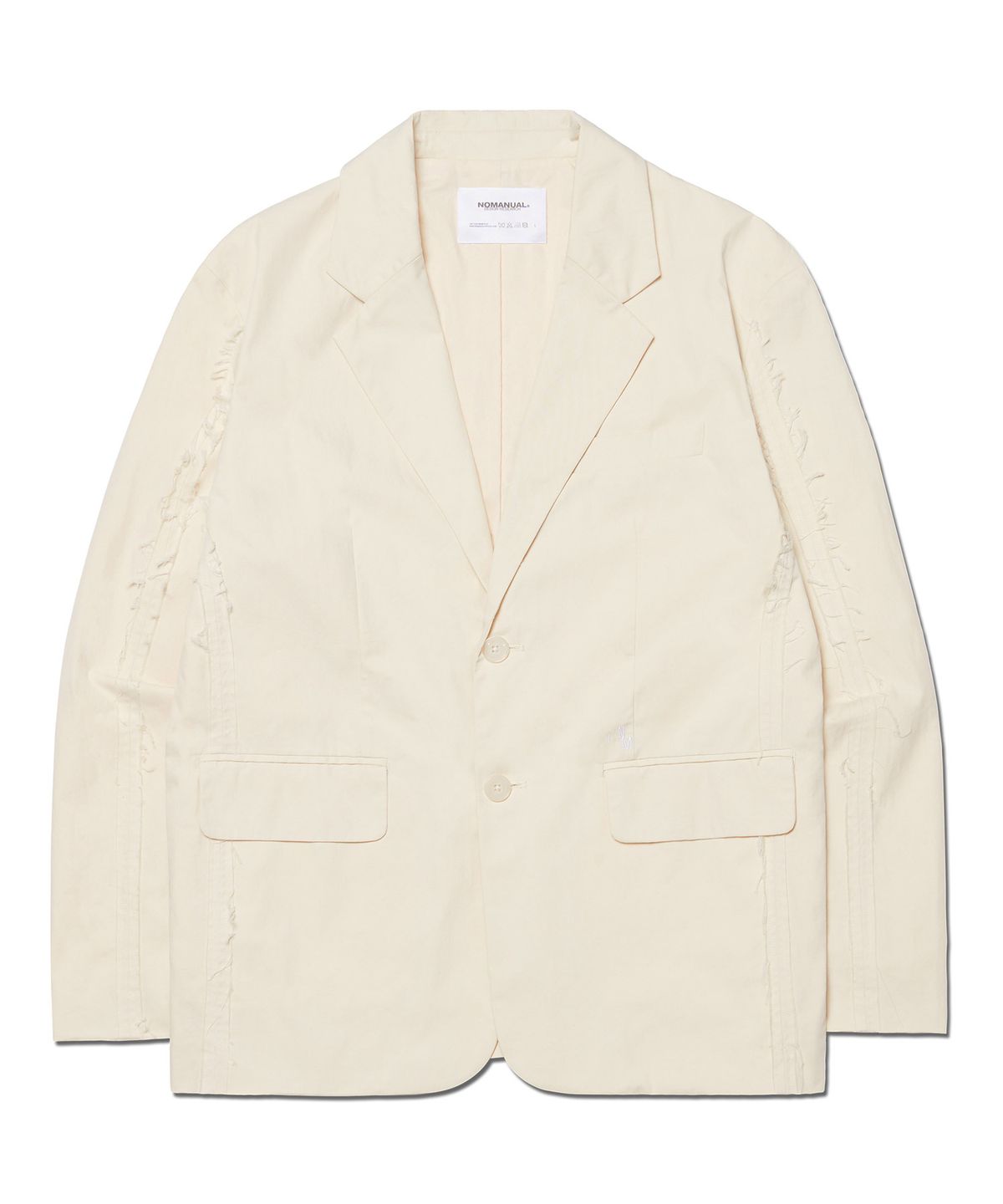 노매뉴얼(NOMANUAL) ROUGH CUT OVERSIZED JACKET - BEIGE