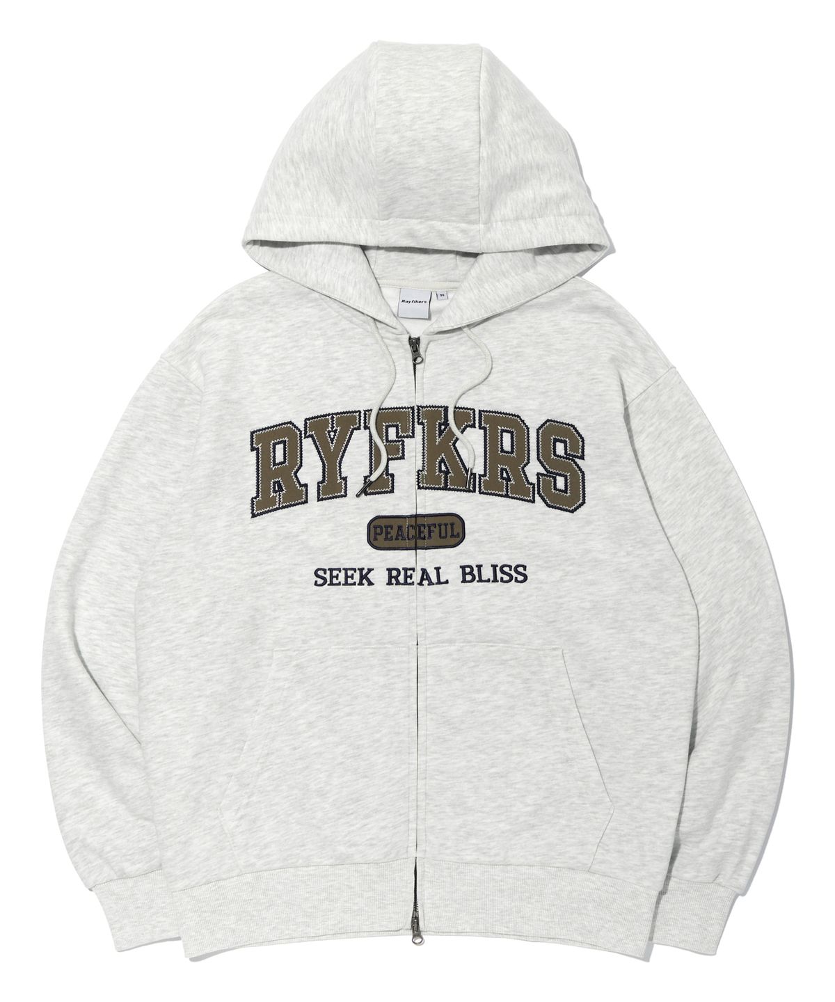 레이피커스(RAYFIKERS) 아플리케 로고 후드 집업 OATMEAL (MP6TU148-098)