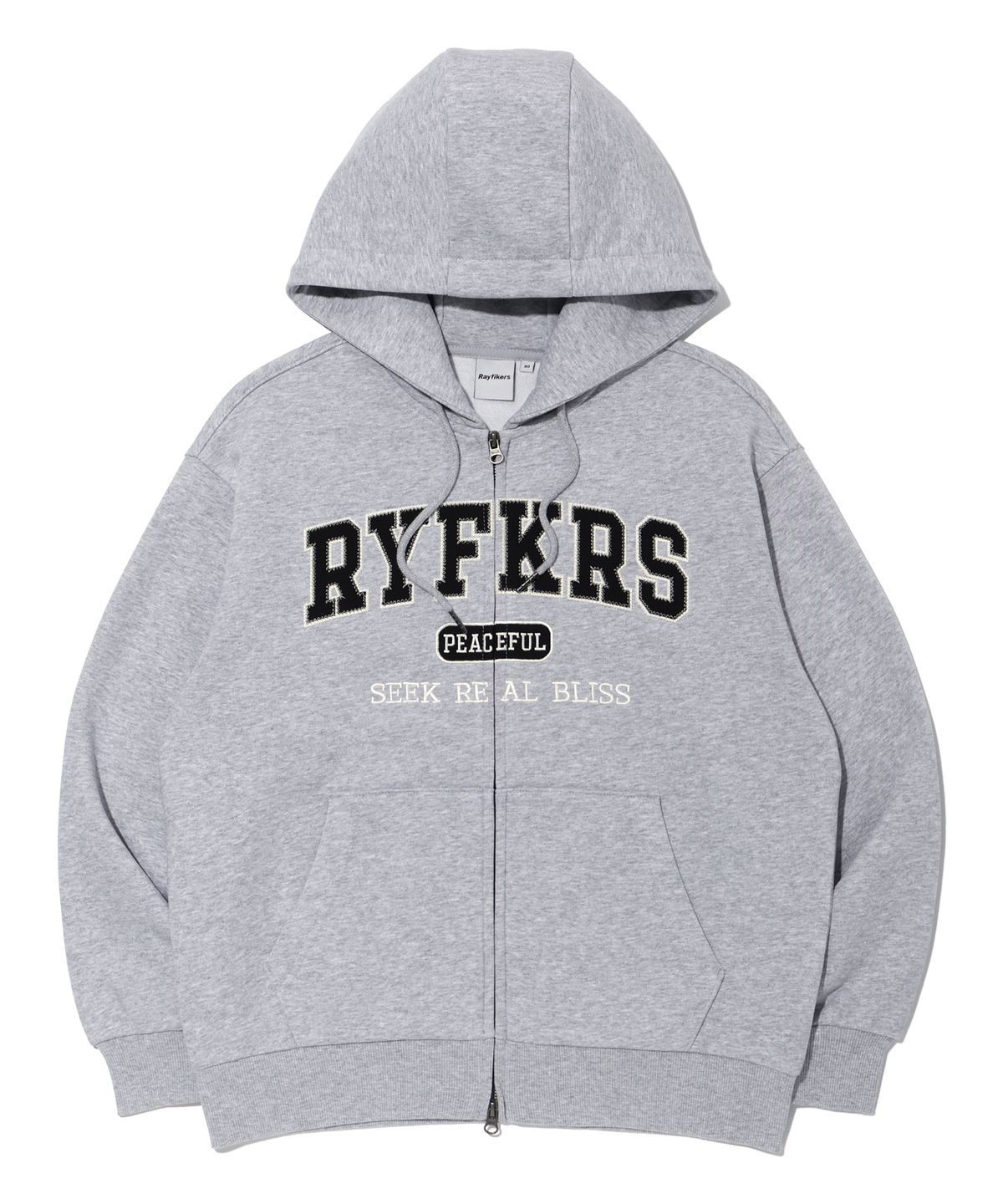 레이피커스(RAYFIKERS) 아플리케 로고 후드 집업 MELANGE GREY (MP6TU148-097)