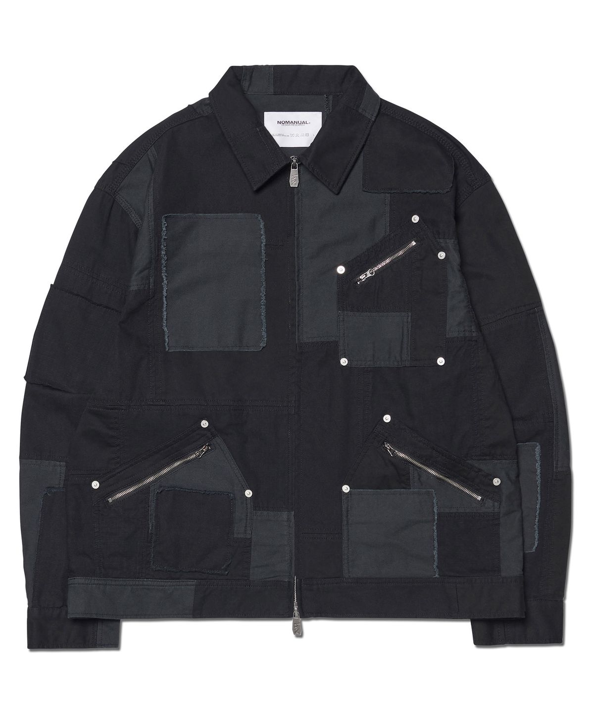 노매뉴얼(NOMANUAL) MULTI PANEL WORK JACKET - WASHED BLACK
