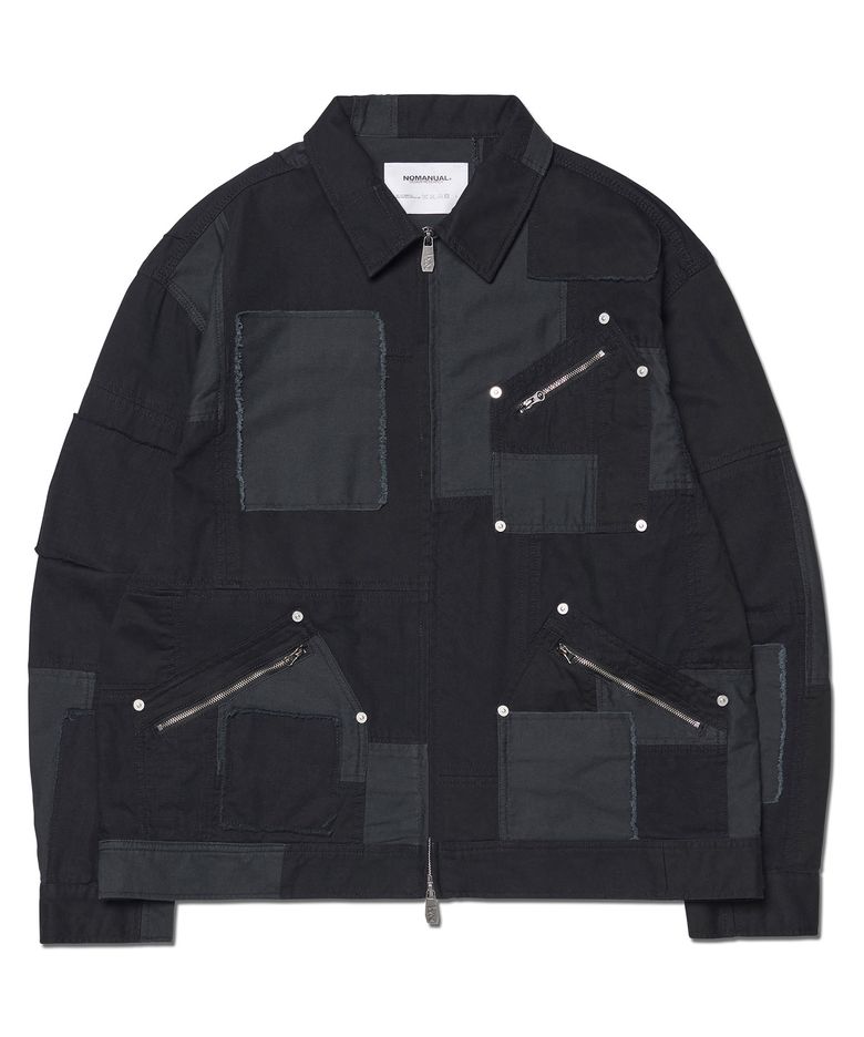 MULTI PANEL WORK JACKET - WASHED BLACK
