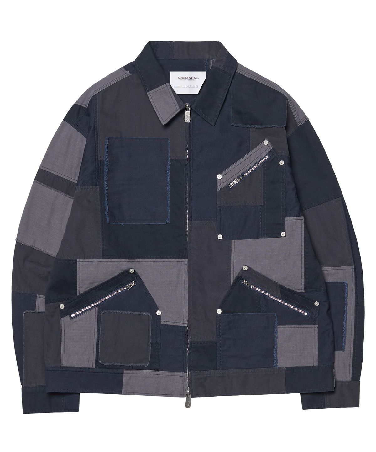 노매뉴얼(NOMANUAL) MULTI PANEL WORK JACKET - WASHED NAVY