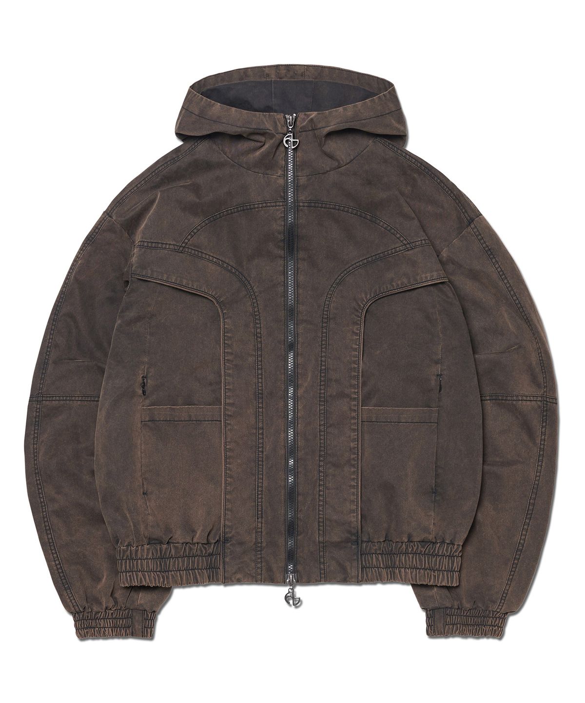 노매뉴얼(NOMANUAL) LIGHT HOODED JACKET - BLEACHED BLACK