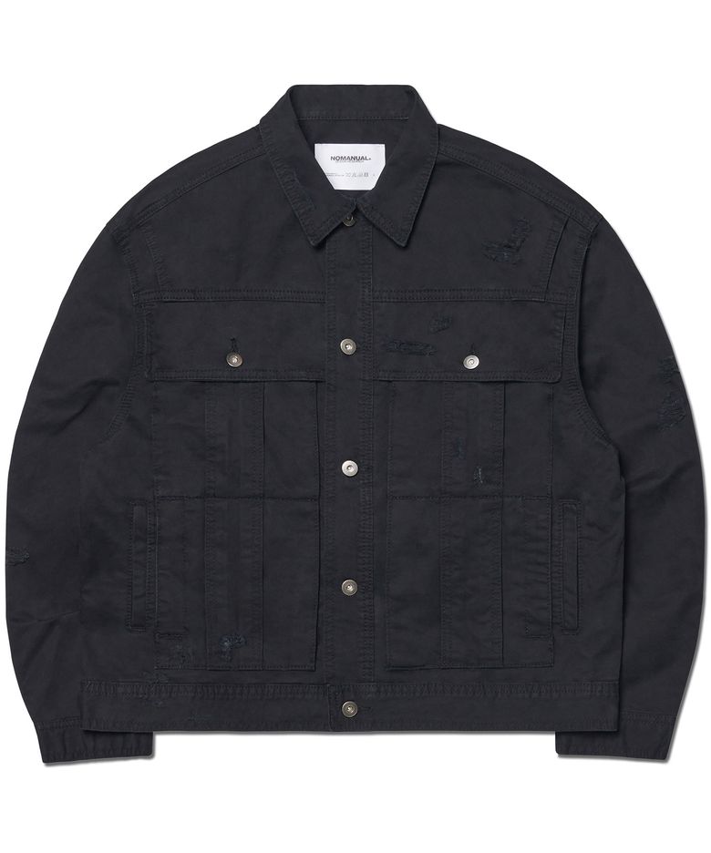 I.P DAMAGED JACKET - WASHED BLACK