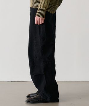 washed cargo pants (black)