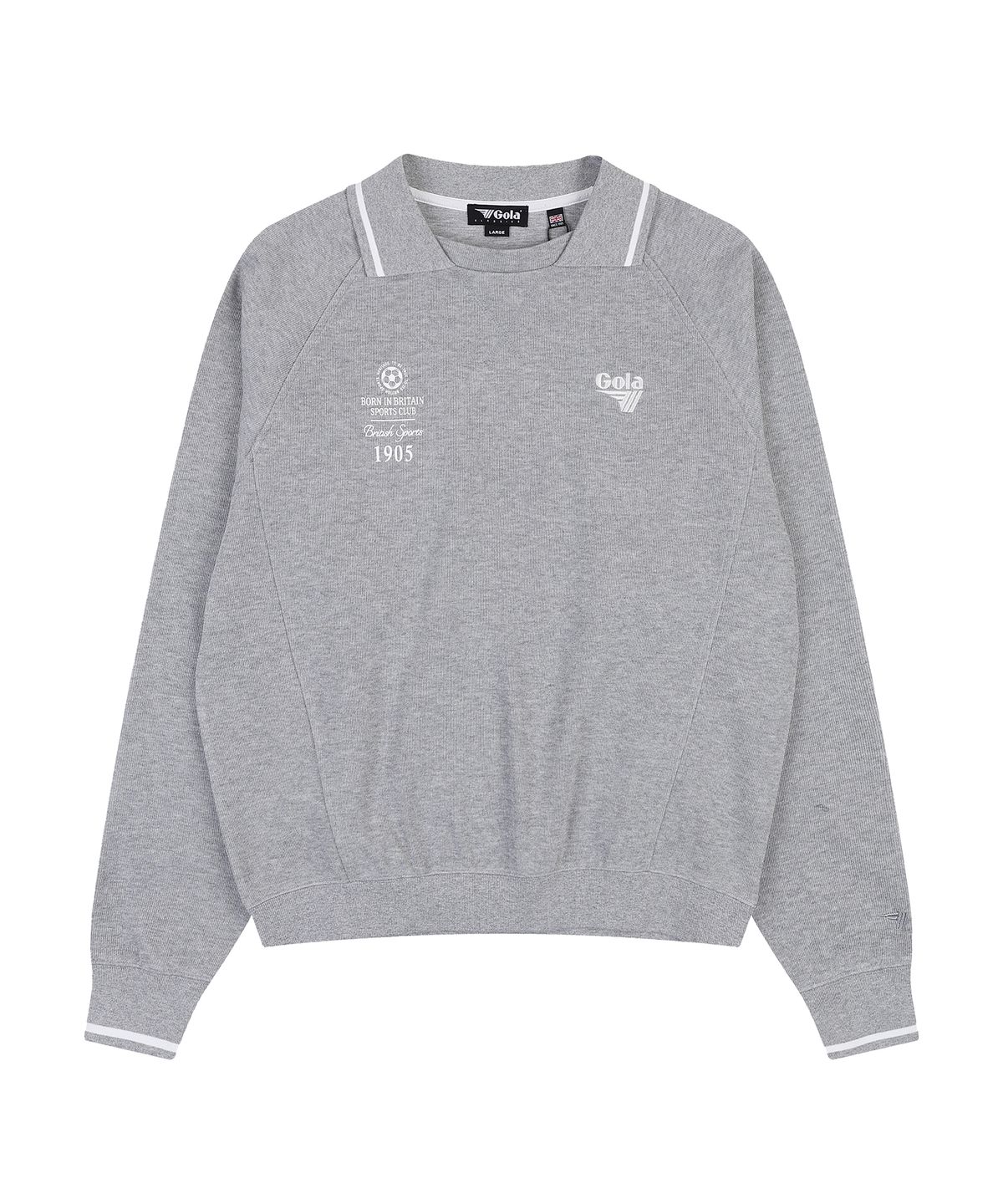 골라(GOLA) ESSENTIAL COLLAR SWEAT SHIRTS [MELANGE GREY]