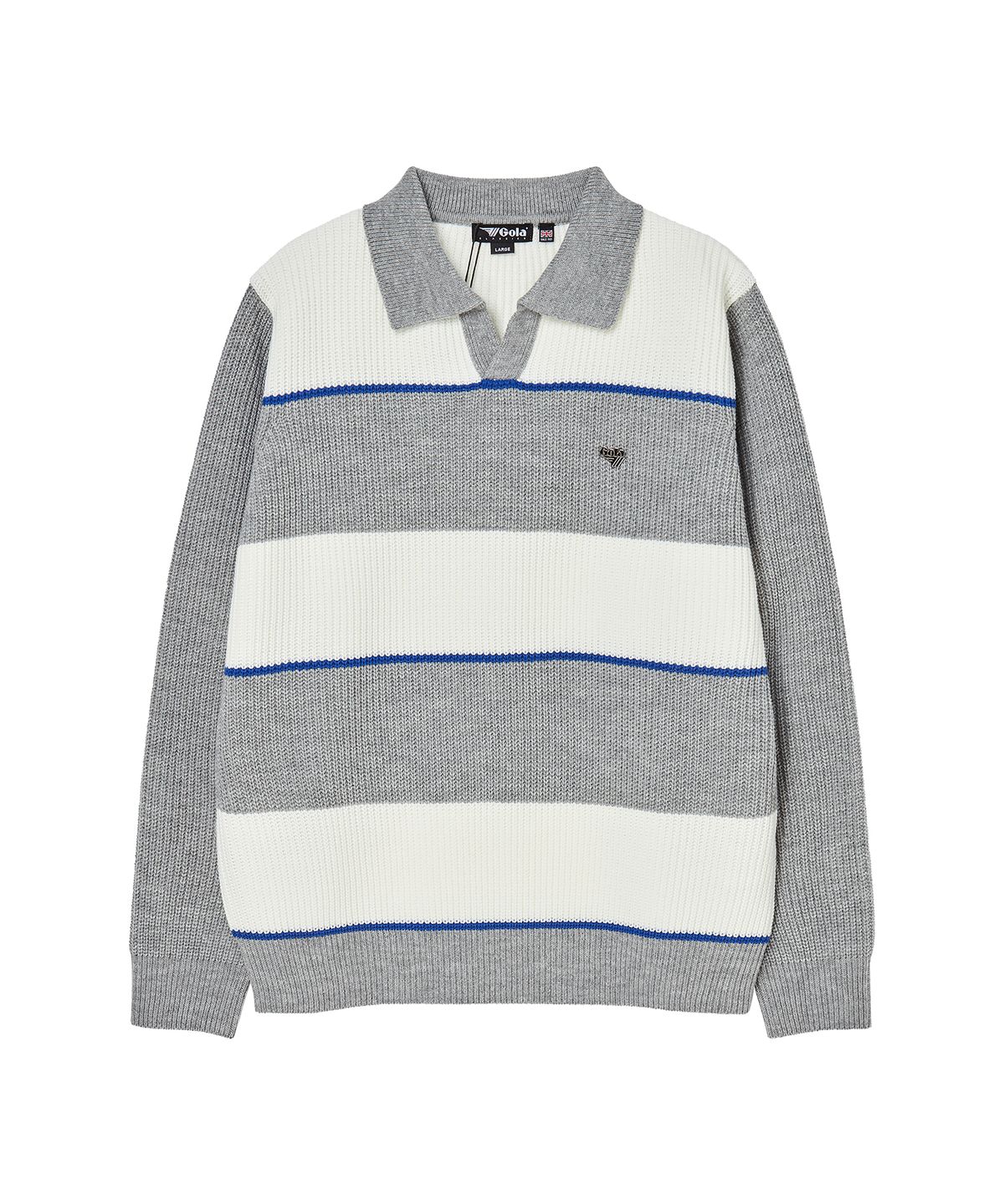 골라(GOLA) STRIPE COLLAR KNIT [MELANGE GREY]