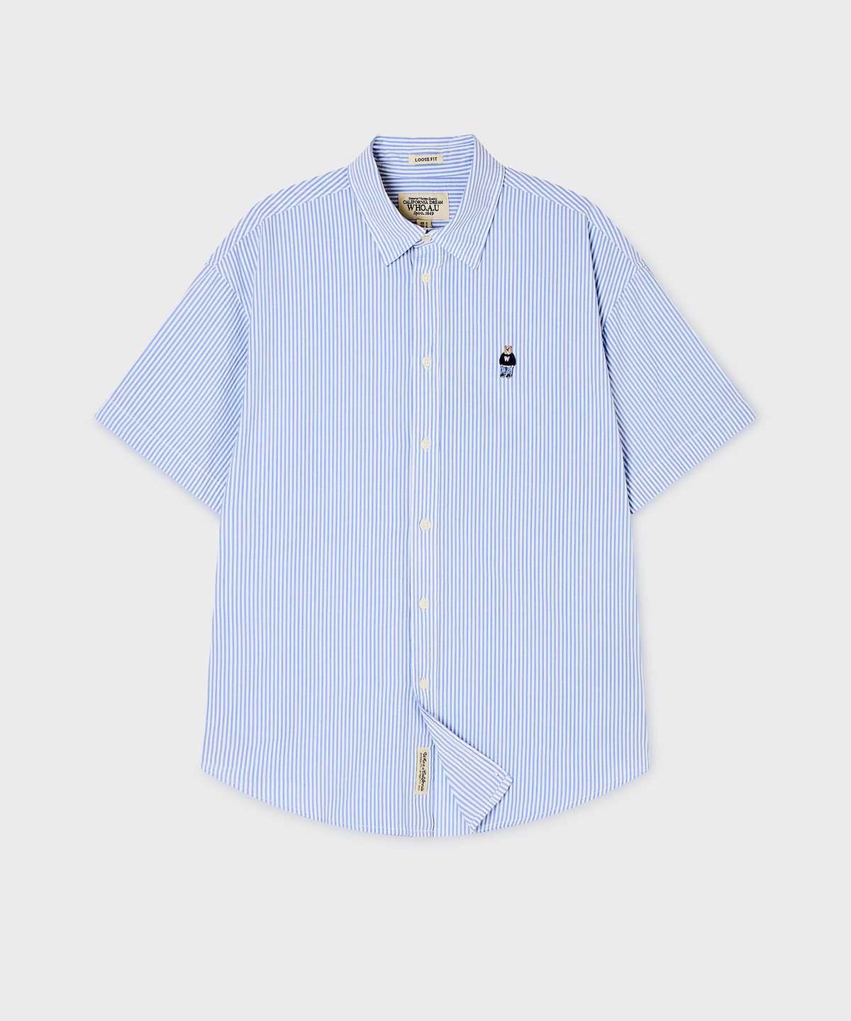 후아유(WHO.A.U) Steve Seersucker Loose-fit Shirts/WHYWG2512F
