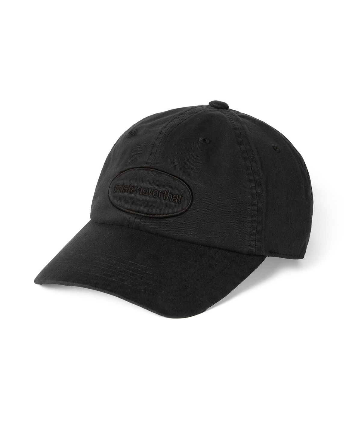 디스이즈네버댓(THISISNEVERTHAT) (SS25) Overdyed E/T-Logo Cap Black