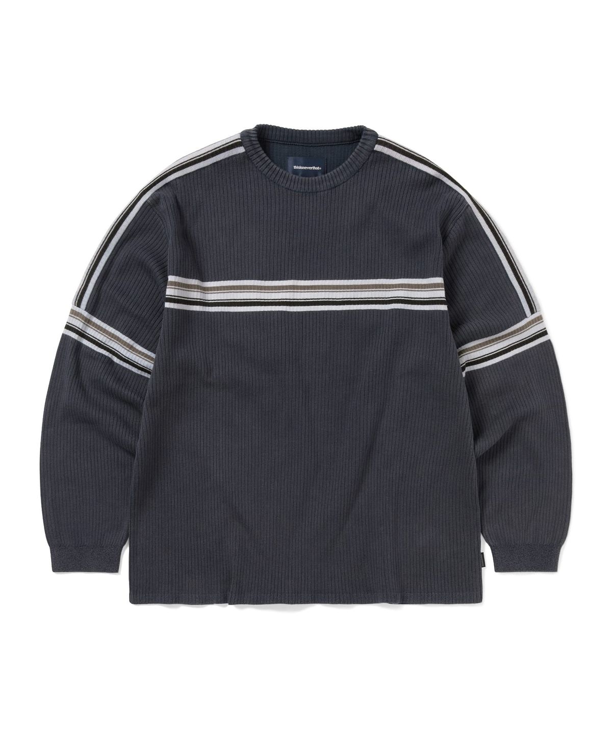 디스이즈네버댓(THISISNEVERTHAT) Striped Knit L/S Top Navy