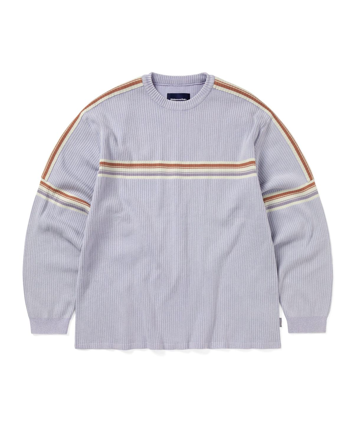 디스이즈네버댓(THISISNEVERTHAT) Striped Knit L/S Top Lavender